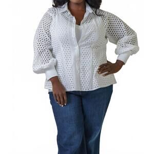 NEW JILL MCGOWAN mere travel knits - plus size in white